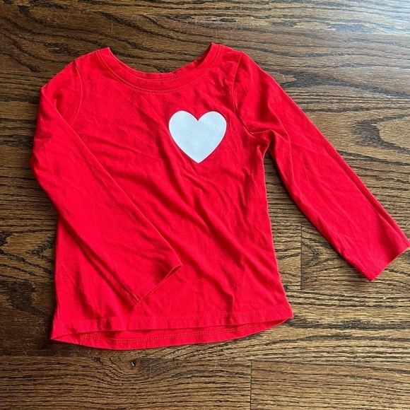 Cat & Jack toddler girl long sleeve shirt Sz. 2T red heart print - Picture 1 of 5